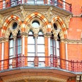 old wall architecture in london england windows and brick exteri Royalty Free Stock Photo