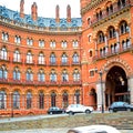 old wall architecture in london england windows and brick exteri Royalty Free Stock Photo