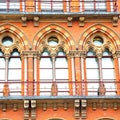 old wall architecture in london england windows and brick exteri Royalty Free Stock Photo