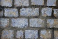 Old wall of beige blocks of Jerusalem stone With exfoliating paint layers texture Royalty Free Stock Photo