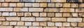 Old wall of bricks or Stones and fugues. Panorama Royalty Free Stock Photo