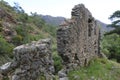 Chimera church  ruin  in forest near Yanartash in Turkey Royalty Free Stock Photo