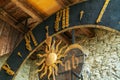 Old wall clock inside Zytturm, one of the tower of city wall, Lucerne, Switzerland