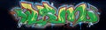 Colorful background of graffiti painting artwork with bright aerosol outlines on wall. Old school street art piece made Royalty Free Stock Photo