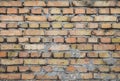Old wall of different bricks made of rough brickwork Royalty Free Stock Photo