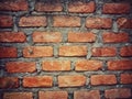 old wall at home with red bricks for background Royalty Free Stock Photo