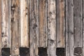 Old wall House from a Wooden Timber Bar - a Fragment. Wood Texture, background, pattern