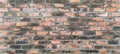 Old wall made of bricks in layers, brown-orange texture, brick wall pattern for the background. Royalty Free Stock Photo