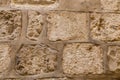 Old wall made of the Jerusalem stone. Israel, Jerusalem Royalty Free Stock Photo