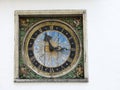 Old wall medieval clock of the Holy Spirit Church, Tallinn, Estonia Royalty Free Stock Photo