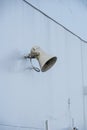 Old wall mounted megaphone speaker on ship.. Royalty Free Stock Photo