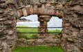 Old wall overlooking the sea at Tantallon Castle near North Berwick, Scotland, Europe Royalty Free Stock Photo