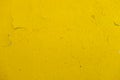 Old wall painted with yellow paint with cracks and bubbles Royalty Free Stock Photo