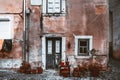 Old wall with peeling paint Royalty Free Stock Photo