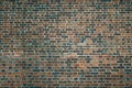 Old wall of red bricks. Wallpaper of ordinary building wall texture. Royalty Free Stock Photo