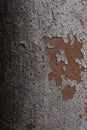 Old wall with rust close up. Grunge surface. Weathered wall with cracks. Stain sctructure. Aged dirty background.