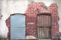 Old wall with rusty doors