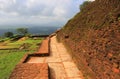 Old wall of Sigiriya castle Royalty Free Stock Photo