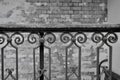 Old wall and staircase in black and white with copy space Royalty Free Stock Photo