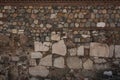 Old wall with stone blocks texture outside. Royalty Free Stock Photo