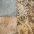 Old wall stone Cladding tiles patterns handcraft from thailand public Royalty Free Stock Photo