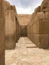 Old wall of the temple, the great pyramids of Giza, Egypt travel historical destination to explore world history Royalty Free Stock Photo