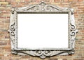 Old wall with vintage frame for text