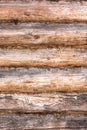 Old wall of a wooden log village house. Royalty Free Stock Photo