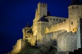 Old walled citadel at night. Carcassonne. France Royalty Free Stock Photo