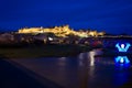 Old walled citadel at night. Carcassonne. France Royalty Free Stock Photo