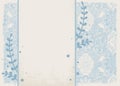 A worn blue floral vintage wallpaper