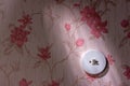 Old wallpaper with light switch Royalty Free Stock Photo