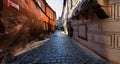 The old walls of Cesky Krumlov. Czech Republic.