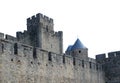 Old walls fortified of Carcasson castle, France Royalty Free Stock Photo
