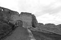 Old walls of the medieval Rupea Reps fortress in Transylvania, Romania Royalty Free Stock Photo