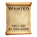 Old wanted poster Royalty Free Stock Photo