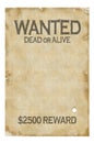 Old wanted poster Royalty Free Stock Photo