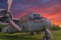 Old War Plane at Sunset Royalty Free Stock Photo