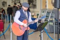 OLD WARDEN, BEDFORDSHIRE, UK, OCTOBER 6, 2019. A guitarist or a guitar player is a person who plays the guitar