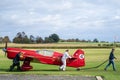 OLD WARDEN, BEDFORDSHIRE, UK ,OCTOBER 6, 2019.Small airplane ready to take off on the airfield Royalty Free Stock Photo