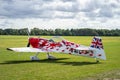 OLD WARDEN, BEDFORDSHIRE, UK ,OCTOBER 6, 2019.Small airplane ready to take off on the airfield Royalty Free Stock Photo