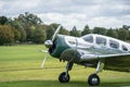 OLD WARDEN, BEDFORDSHIRE, UK ,OCTOBER 6, 2019.Small airplane ready to take off on the airfield Royalty Free Stock Photo