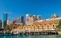 Old warehouses at Campbell`s Cove Jetty in Sydney, Australia Royalty Free Stock Photo