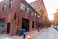 Old warehouses converted into residential and commercial buildings