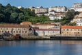 Old warehouses and docks along the Douro River in Gaia, Portugal Royalty Free Stock Photo