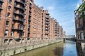 Old warehouses next to a canal in HafenCity, Hamburg, Germany Royalty Free Stock Photo