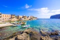 Old warehouses in the small port of Gerolimenas village, Mani region, Lakonia, Peloponnese.