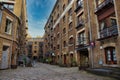 Old warehouses turned residential flats in the docklands, London, UK. Royalty Free Stock Photo