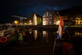 Old warehouses on the water of Dutch canals Royalty Free Stock Photo