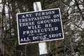 Old Warning Sign - No trespassing